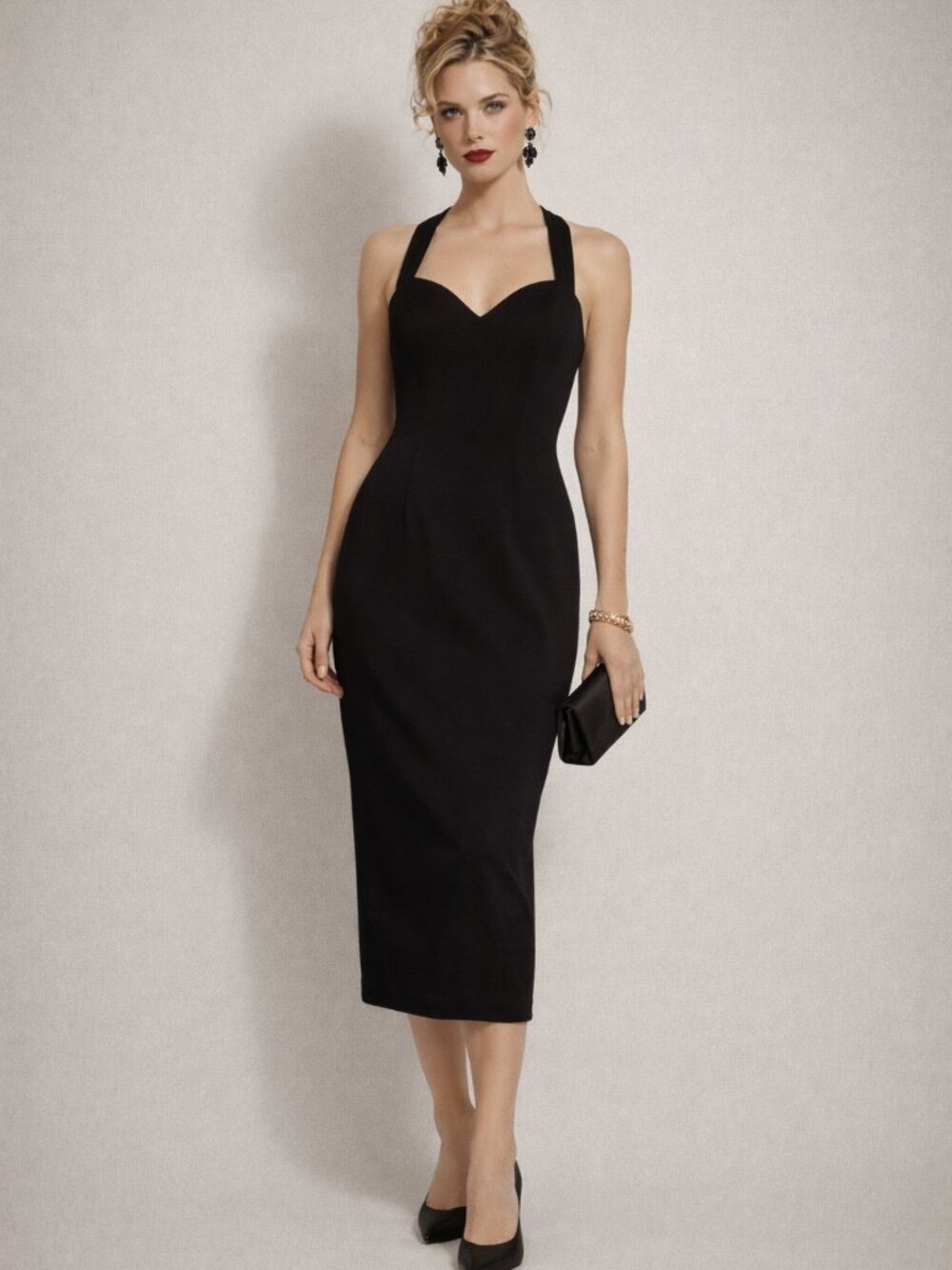 KATHRYN CONOVER Vintage 90s Midi Dress, Size 8